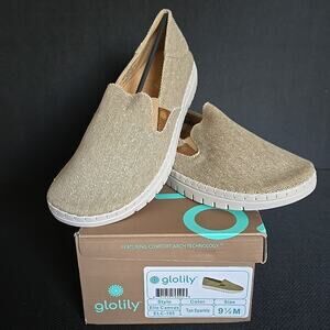 Glolily Elle Canvas Dusty Tan ELC-105 Slip On Shoes Woman's Size 9.5 - Brand New